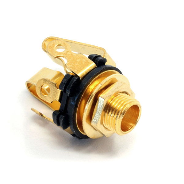 JACK STEREO INPUT 6.35mm METRIC THREAD GOLD