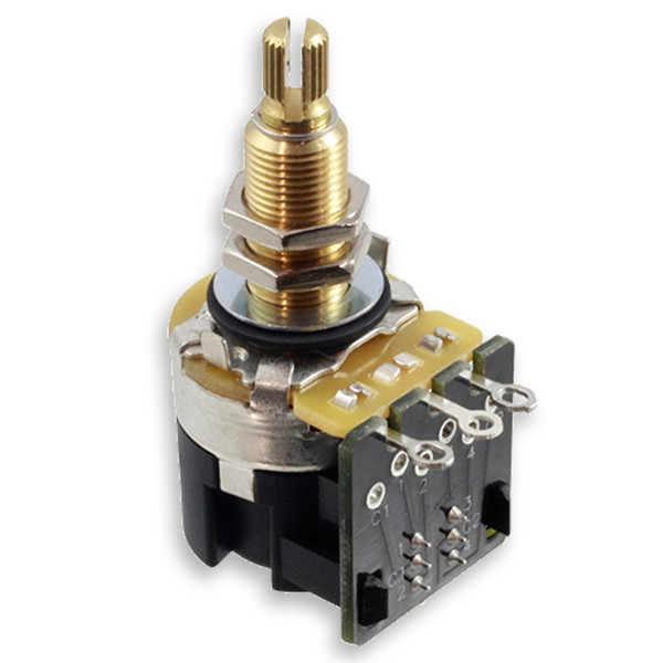 CTS® POTENTIOMÈTRE PUSH PULL LONG FILETAGE AXE FENDU 6mm 500K AUDIO