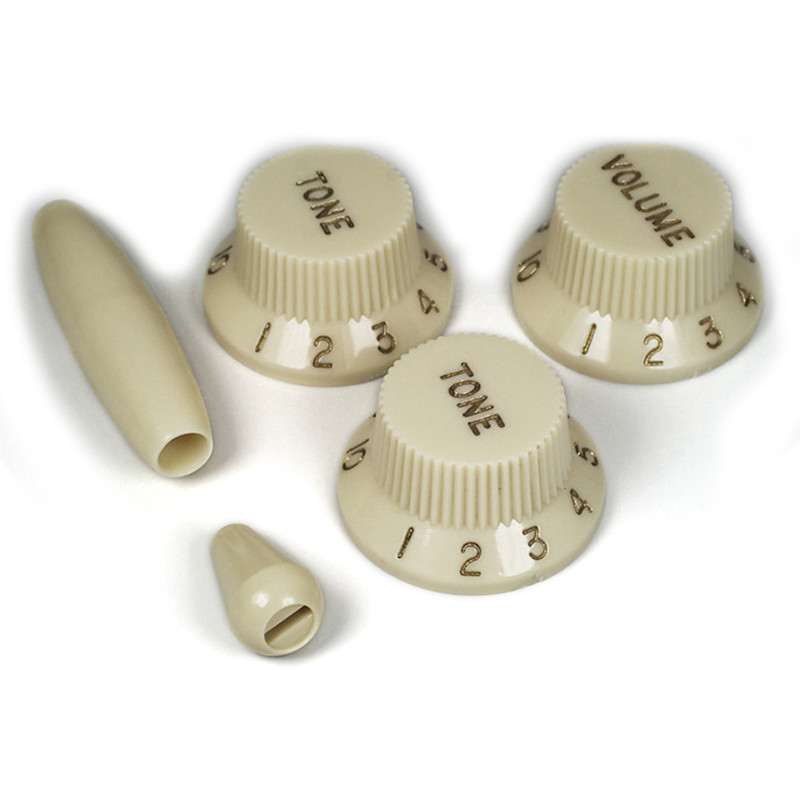 KNOB SET STRAT® STYLE GOLD LETTERS / PARCHMENT